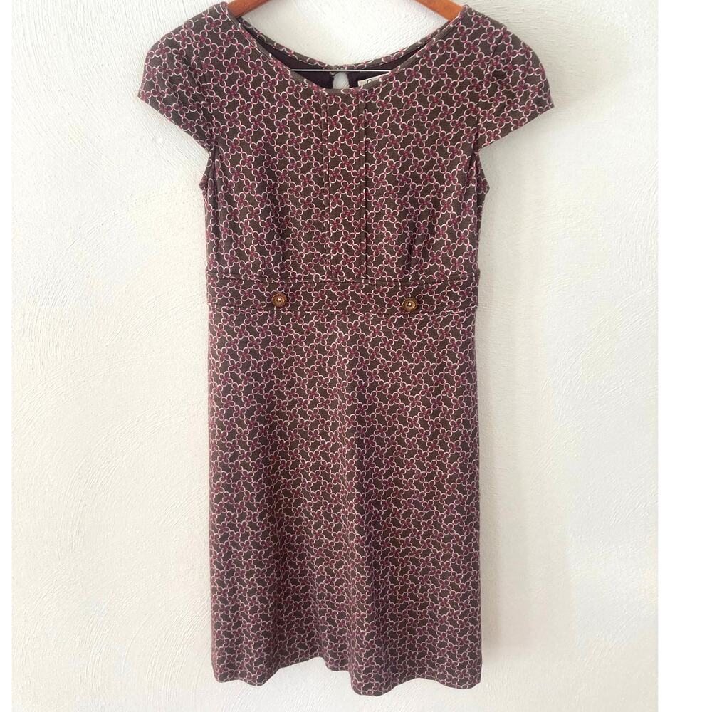 Lilly Pulitzer Vintage White Label Floral Pointe Knit Cap Sleeve Sheath Dress 0